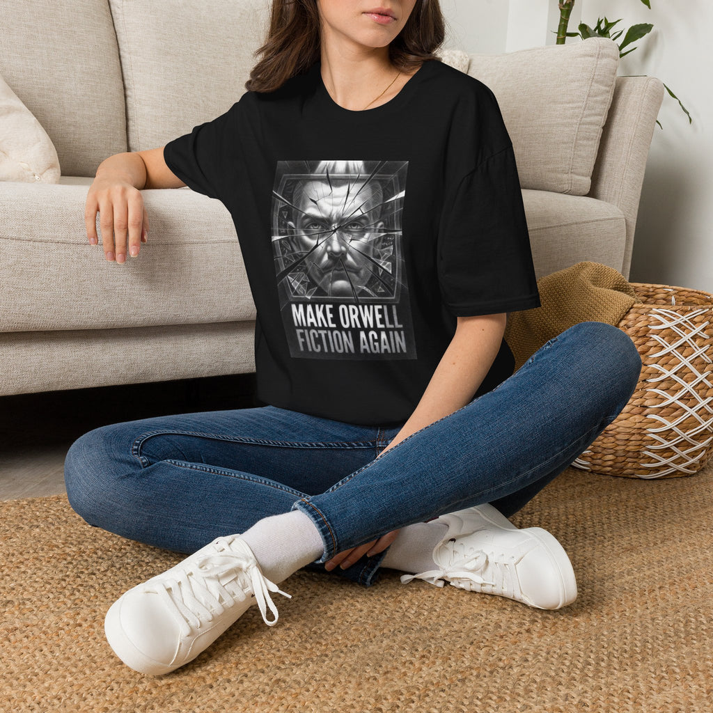 Make Orwell Fiction Again T-Shirt: Shattered Glass | Brainkuzi