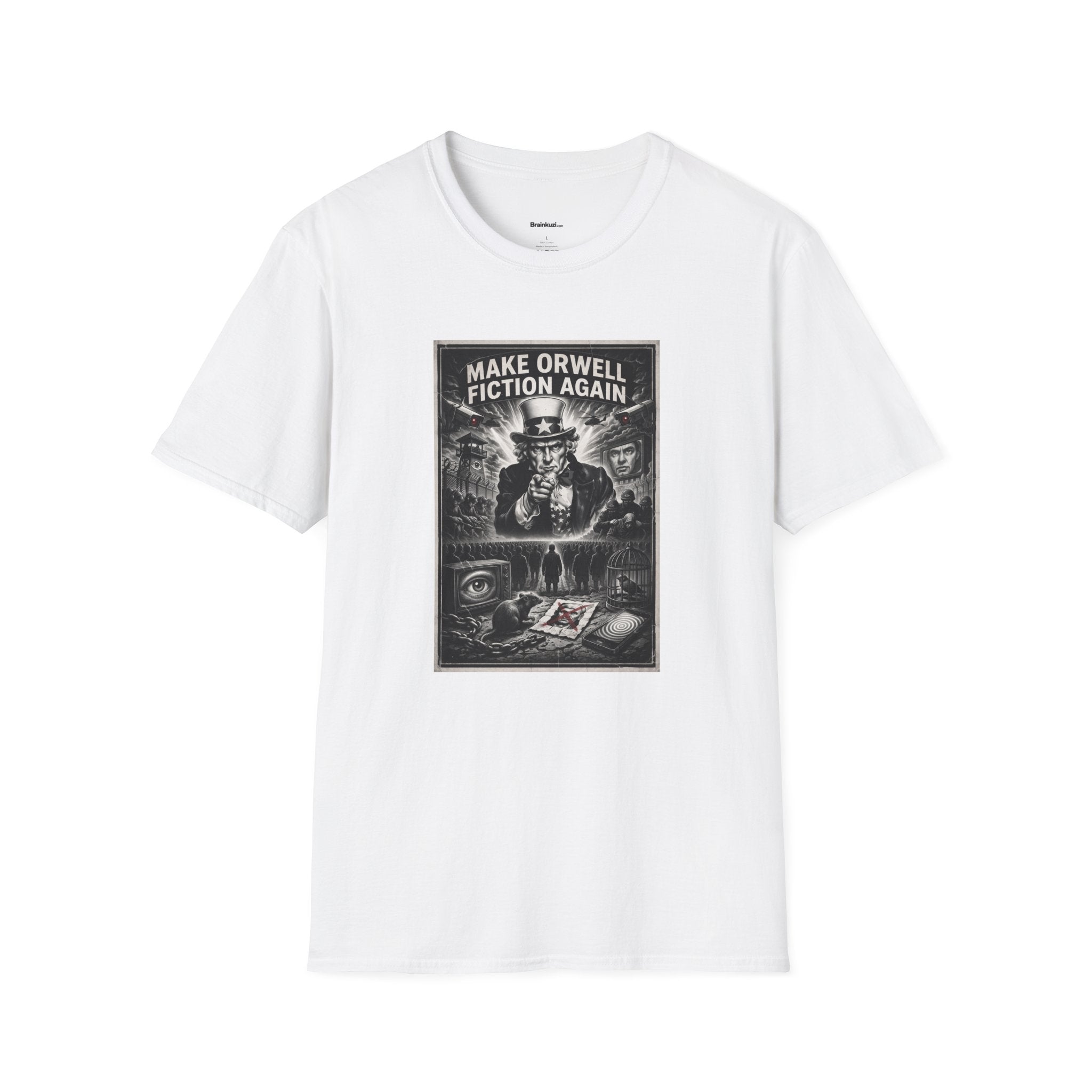 Make Orwell Fiction Again T-Shirt: Uncle Sam | Brainkuzi